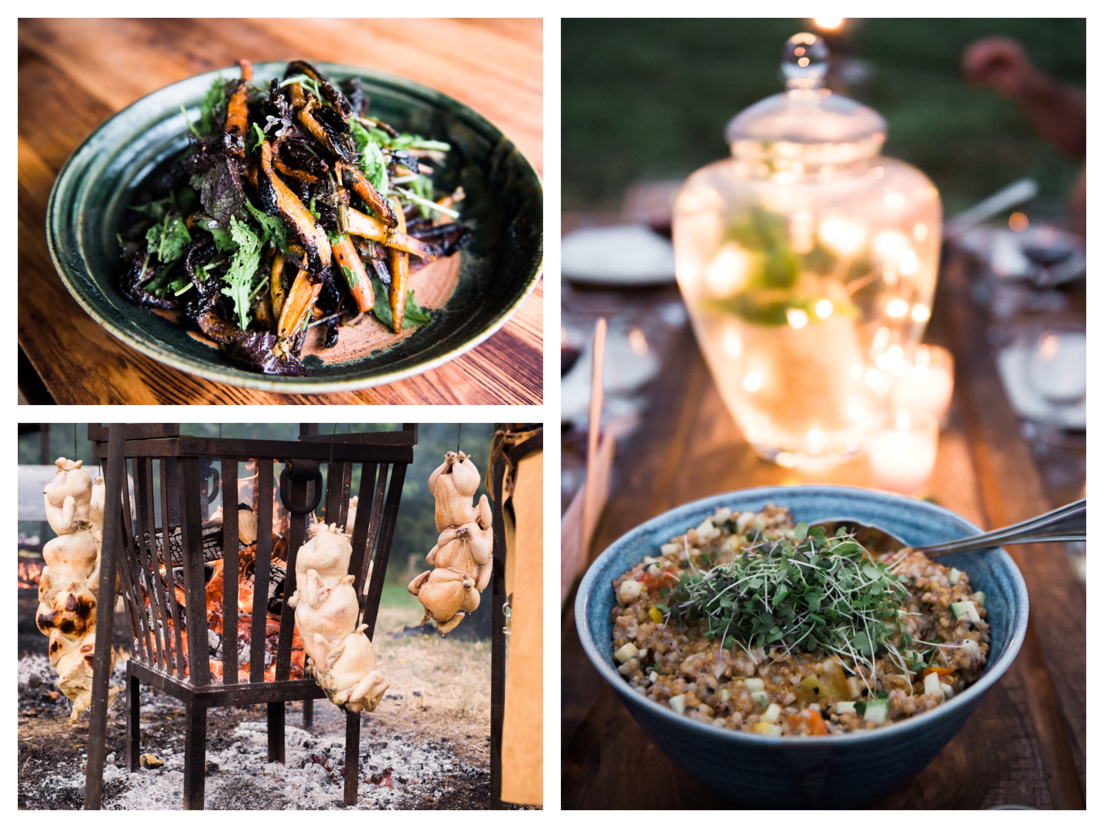 Family style dinner cooked by Heirloom Fire #berkshireevent